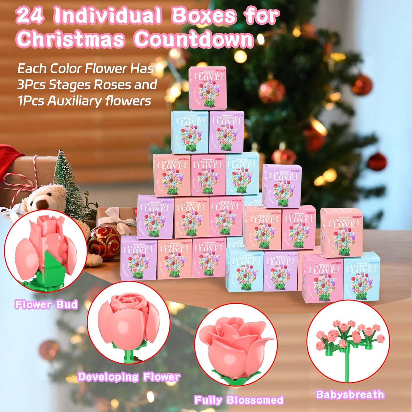 英美直送 Flower Bouquet 聖誕倒數日曆 大人款/兒童款 聖誕快樂特輯 聖誕倒數日曆A 不參與$900免運 滿$900可加$25免運 Christmas Advent Calendars 2025