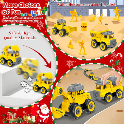 英美直送 Construction Car Toys with Electric Drill DIY Assembly Building STEM Toys 聖誕倒數日曆 兒童款 聖誕快樂特輯 聖誕倒數日曆A 不參與$900免運 滿$900可加$25免運 Christmas Advent Calendars 2025