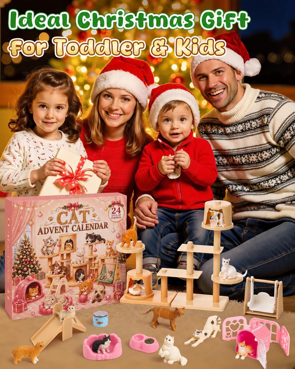 日英美直送 Cute Kitty Figurines & Playground Advent Calendar 聖誕倒數日曆 兒童款 聖誕快樂特輯 不參與$900免運 滿$900可加$25免運到順豐站/智能櫃 Christmas Advent Calendars 2026