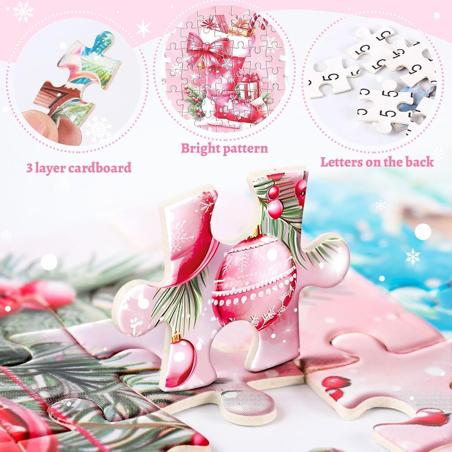 英美直送 Jigsaw Puzzles Pink Xmas 聖誕倒數日曆 大人款/兒童款 聖誕快樂特輯 聖誕倒數日曆A 不參與$900免運 滿$900可加$25免運 Christmas Advent Calendars 2025