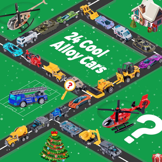 英美直送 24 Days Alloy Cars 聖誕倒數日曆 兒童款 聖誕快樂特輯 聖誕倒數日曆A 不參與$900免運 滿$900可加$25免運 Christmas Advent Calendars 2025