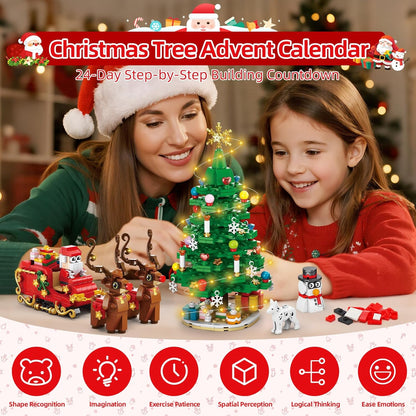 英美直送 LED Christmas Tree Building Blocks 聖誕倒數日曆 大人款/兒童款 聖誕快樂特輯 聖誕倒數日曆A 不參與$900免運 滿$900可加$25免運 Christmas Advent Calendars 2025