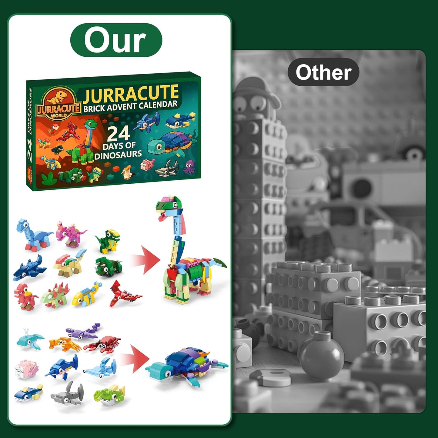 英美直送 Dinosaur Toy Kit Building Blocks 聖誕倒數日曆 兒童款 聖誕快樂特輯 聖誕倒數日曆A 不參與$900免運 滿$900可加$25免運 Christmas Advent Calendars 2025