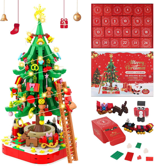 英美直送 LED Christmas Tree Building Blocks 聖誕倒數日曆 大人款/兒童款 聖誕快樂特輯 聖誕倒數日曆A 不參與$900免運 滿$900可加$25免運 Christmas Advent Calendars 2025