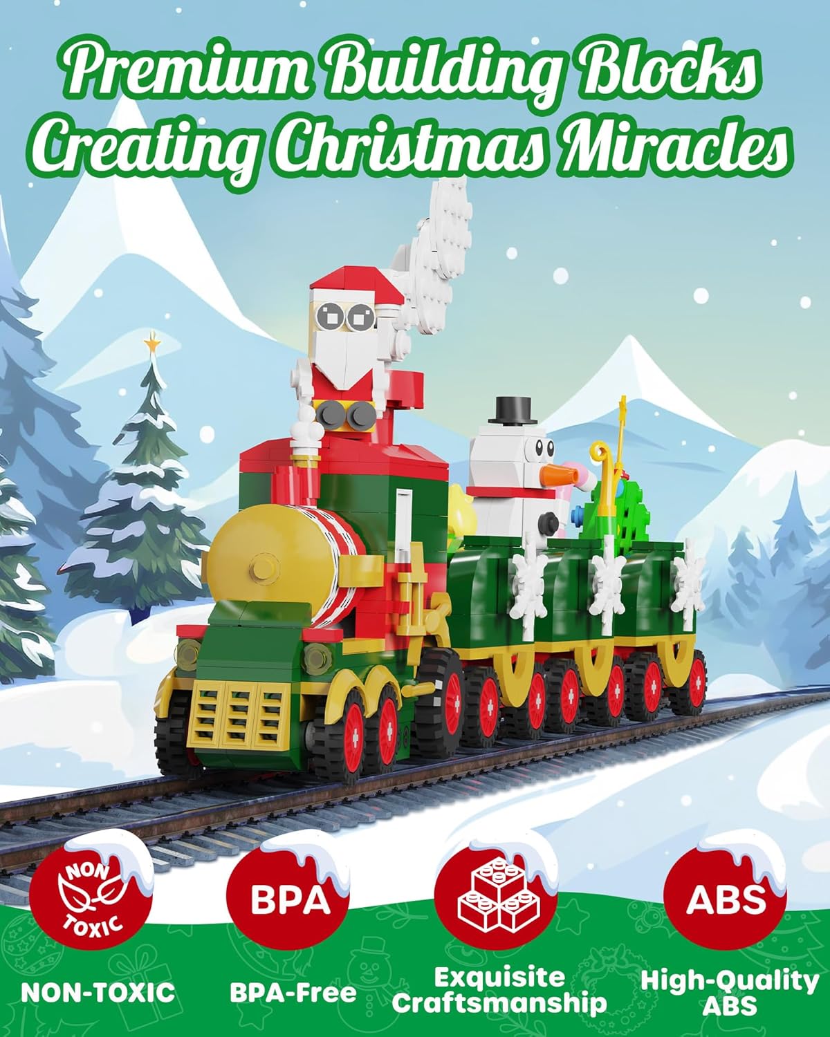 英美直送 LED Light Christmas Train Building Blocks Set 聖誕倒數日曆 兒童款 聖誕快樂特輯 聖誕倒數日曆A 不參與$900免運 滿$900可加$25免運 Christmas Advent Calendars 2025