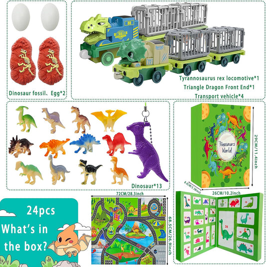 英美直送 Dinosaur Figure Car Map 聖誕倒數日曆 兒童款 聖誕快樂特輯 聖誕倒數日曆A 不參與$900免運 滿$900可加$25免運 Christmas Advent Calendars 2025