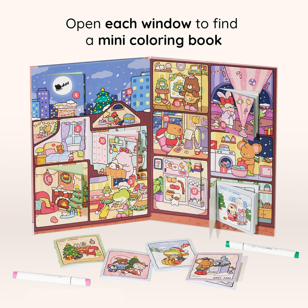 日英美直送 Cozy Coloring Book Bundle Advent Calendar 聖誕倒數日曆 兒童款 聖誕快樂特輯 不參與$900免運 滿$900可加$25免運到順豐站/智能櫃 Christmas Advent Calendars 2026