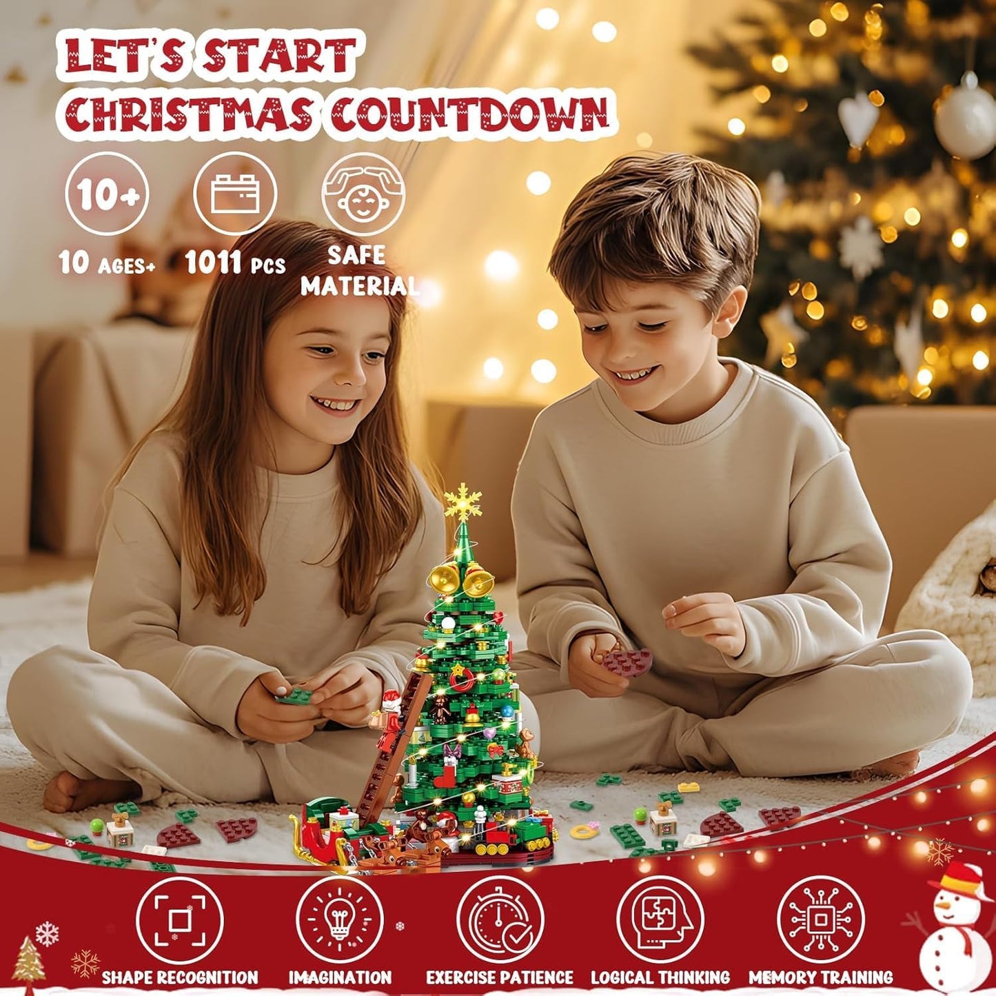 英美直送 LED Christmas Tree Building Blocks Set 聖誕倒數日曆 大人款/兒童款 聖誕快樂特輯 聖誕倒數日曆A 不參與$900免運 滿$900可加$25免運 Christmas Advent Calendars 2025