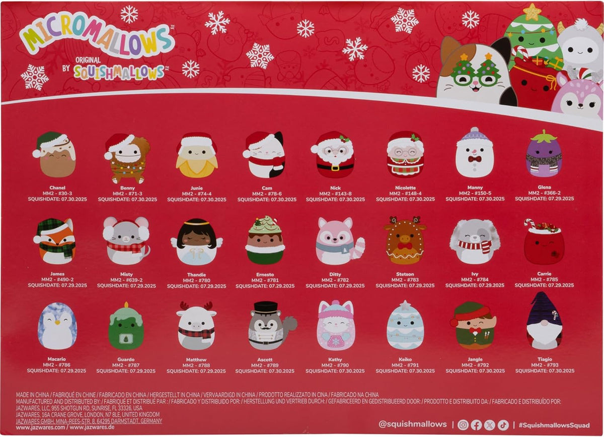 日英美直送 Squishmallows Micromallows Holiday Plush  Advent Calendar 聖誕倒數日曆 大人款/兒童款 聖誕快樂特輯 不參與$900免運 滿$900可加$25免運到順豐站/智能櫃 Christmas Advent Calendars 2026