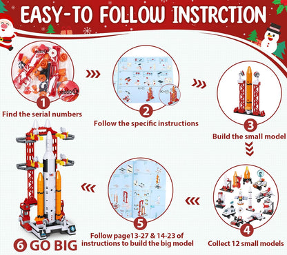 英美直送 STEM Space Exploration Space Shuttle & Spaceship Building Block 聖誕倒數日曆 兒童款 聖誕快樂特輯 聖誕倒數日曆A 不參與$900免運 滿$900可加$25免運 Christmas Advent Calendars 2025