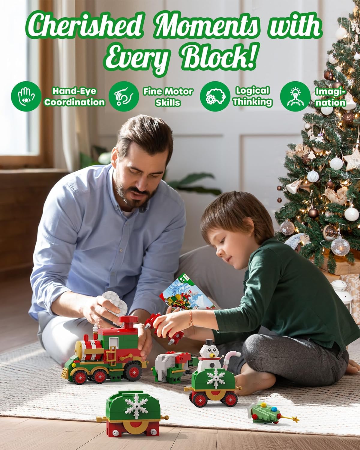 英美直送 LED Light Christmas Train Building Blocks Set 聖誕倒數日曆 兒童款 聖誕快樂特輯 聖誕倒數日曆A 不參與$900免運 滿$900可加$25免運 Christmas Advent Calendars 2025