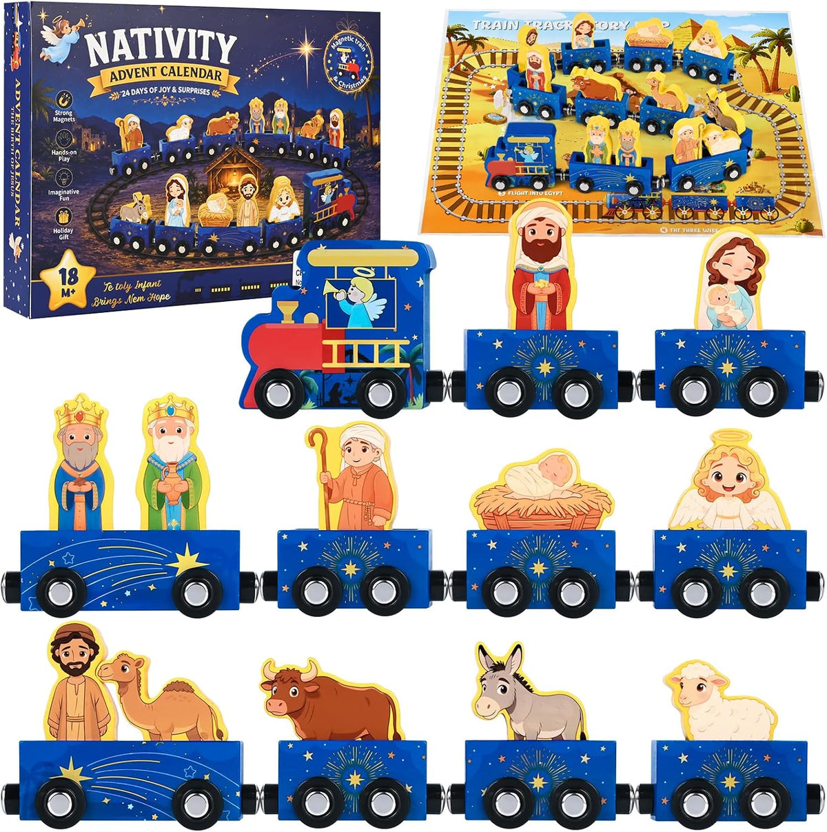 日英美直送 Wooden Nativity Train Advent Calendar 聖誕倒數日曆 兒童款 聖誕快樂特輯 不參與$900免運 滿$900可加$25免運到順豐站/智能櫃 Christmas Advent Calendars 2026