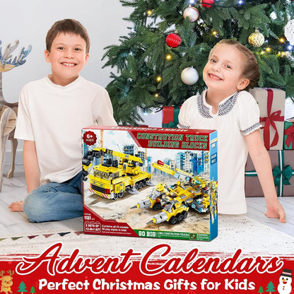 英美直送 STEM Construction Vehicles Building Blocks 聖誕倒數日曆 兒童款 聖誕快樂特輯 聖誕倒數日曆A 不參與$900免運 滿$900可加$25免運 Christmas Advent Calendars 2025