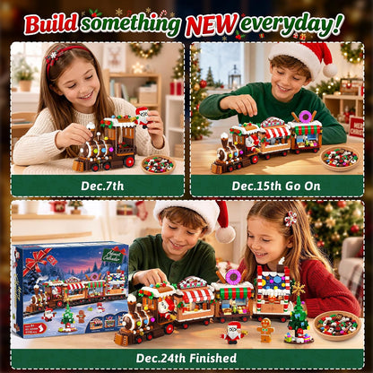 日英美直送 LED Gingerbread Train Building Toy Advent Calendar 聖誕倒數日曆 大人款/兒童款 聖誕快樂特輯 不參與$900免運 滿$900可加$25免運到順豐站/智能櫃 Christmas Advent Calendars 2026