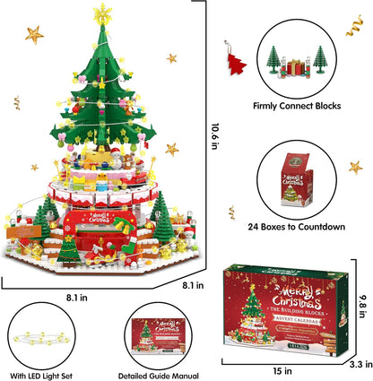 英美直送 LED Christmas Tree Paradise Building Toy Set 聖誕倒數日曆 大人款/兒童款 聖誕快樂特輯 聖誕倒數日曆A 不參與$900免運 滿$900可加$25免運 Christmas Advent Calendars 2025