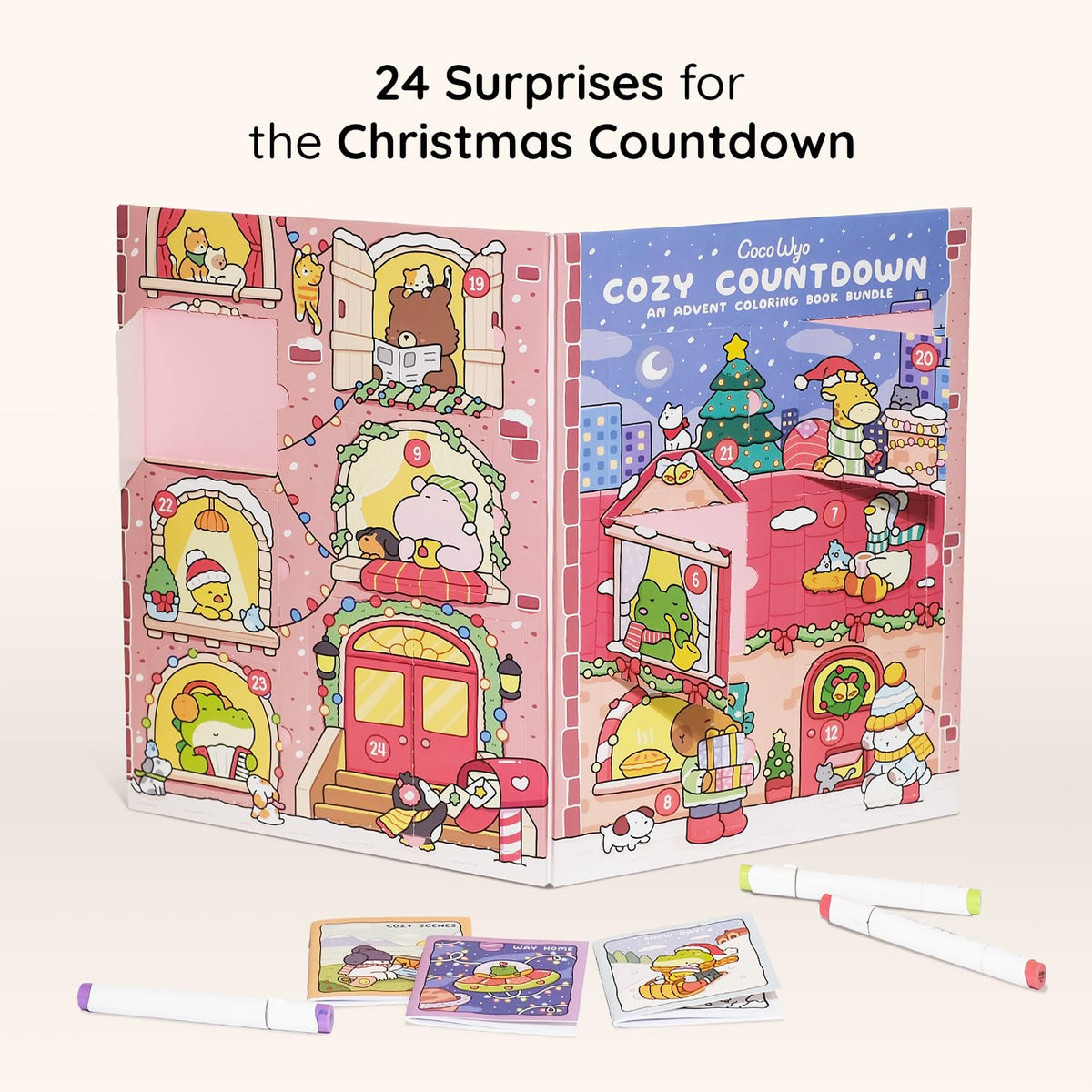 日英美直送 Cozy Coloring Book Bundle Advent Calendar 聖誕倒數日曆 兒童款 聖誕快樂特輯 不參與$900免運 滿$900可加$25免運到順豐站/智能櫃 Christmas Advent Calendars 2026