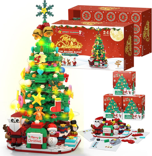 英美直送 LED Christmas Tree Building Blocks Set 聖誕倒數日曆 大人款/兒童款 聖誕快樂特輯 聖誕倒數日曆A 不參與$900免運 滿$900可加$25免運 Christmas Advent Calendars 2025
