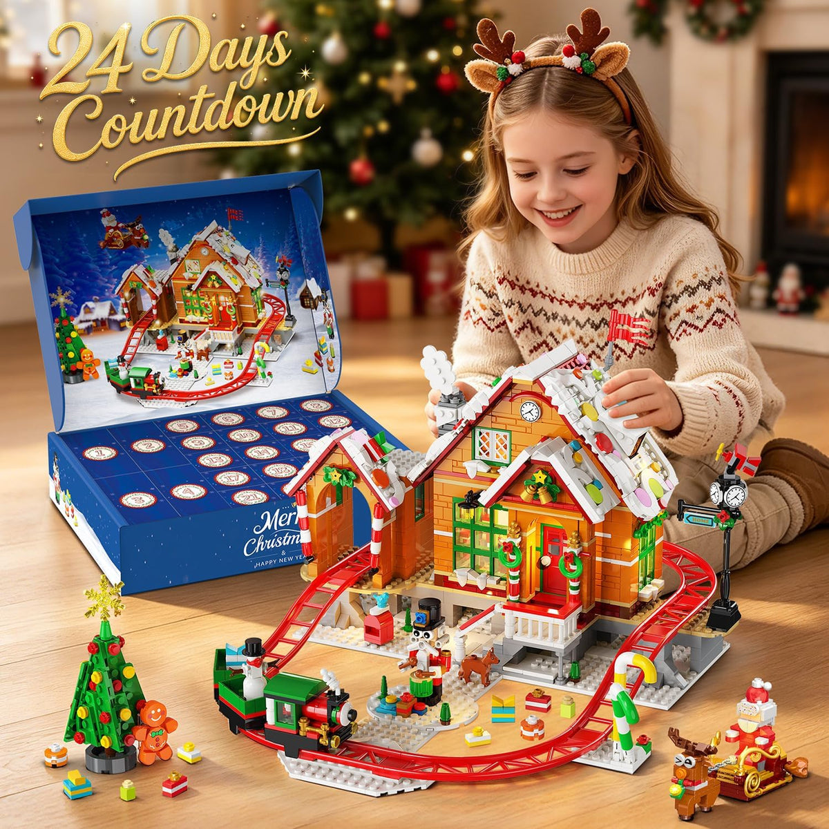 日英美直送 LED Gingerbread House Roller Coaster Building Set Advent Calendar 聖誕倒數日曆 大人款/兒童款 聖誕快樂特輯 不參與$900免運 滿$900可加$25免運到順豐站/智能櫃 Christmas Advent Calendars 2026
