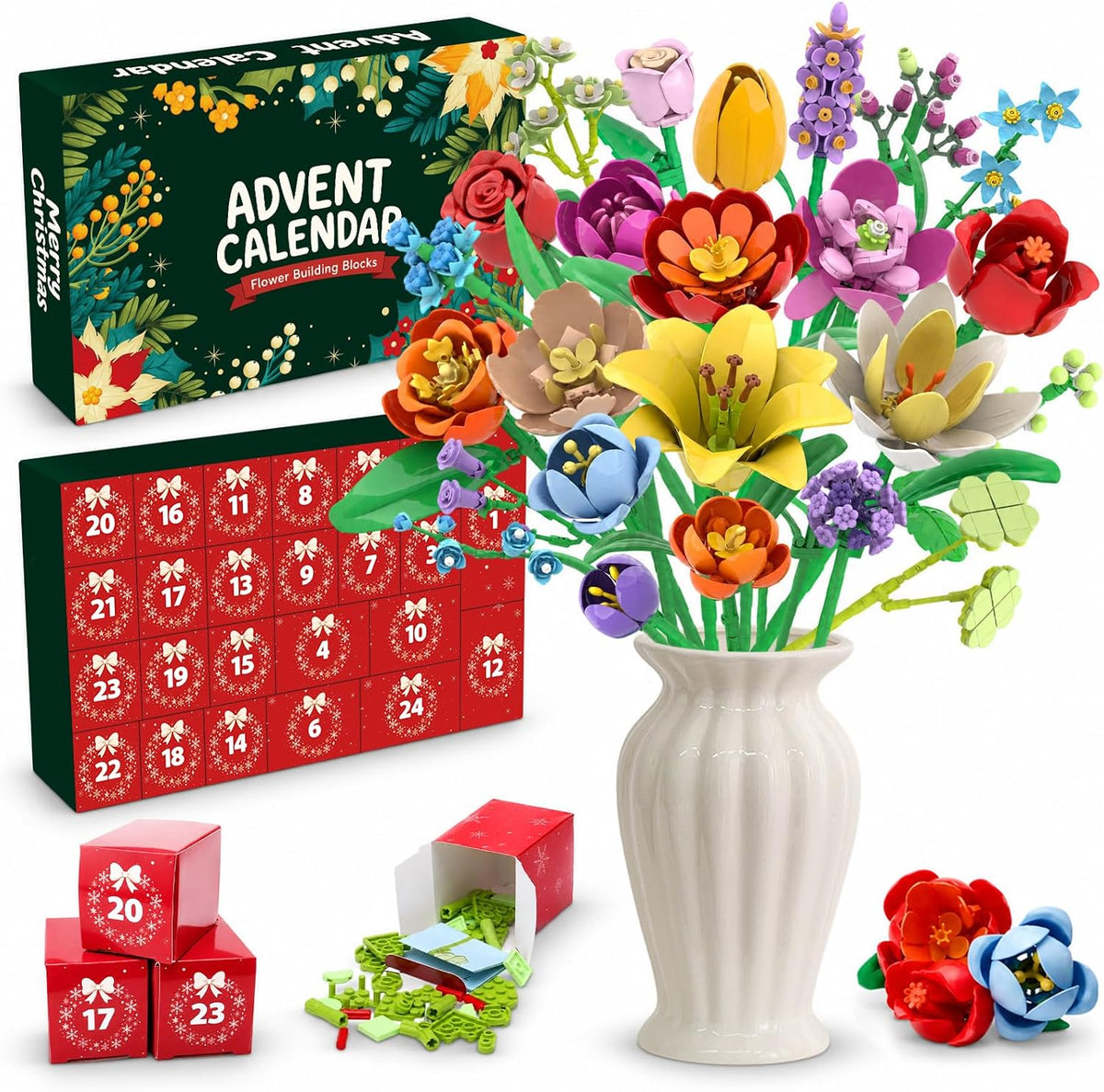 日英美直送 Flower Building Set Advent Calendar 聖誕倒數日曆 大人款/兒童款 聖誕快樂特輯 不參與$900免運 滿$900可加$25免運到順豐站/智能櫃 Christmas Advent Calendars 2026