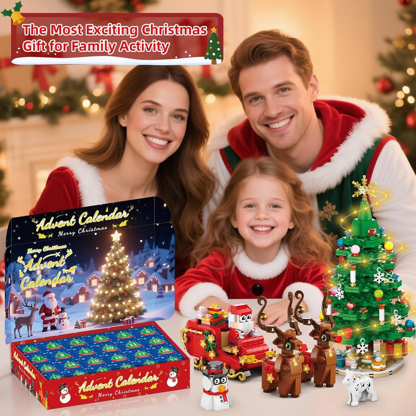 英美直送 LED Christmas Tree Building Blocks 聖誕倒數日曆 大人款/兒童款 聖誕快樂特輯 聖誕倒數日曆A 不參與$900免運 滿$900可加$25免運 Christmas Advent Calendars 2025