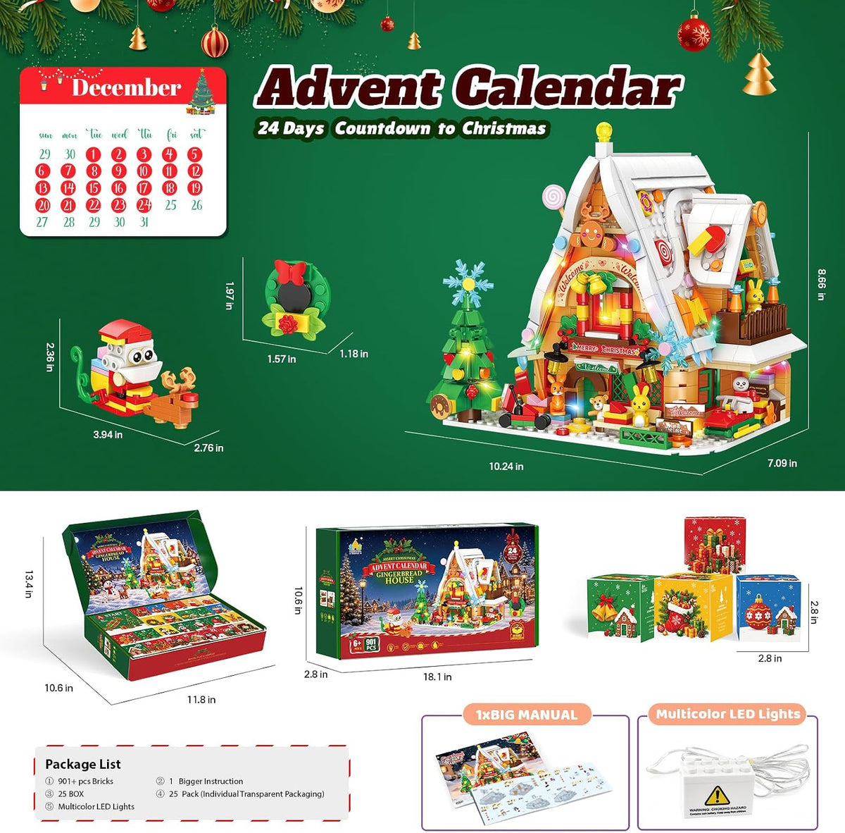 日英美直送 LED Gingerbread House Building Toy Advent Calendar 聖誕倒數日曆 大人款/兒童款 聖誕快樂特輯 不參與$900免運 滿$900可加$25免運到順豐站/智能櫃 Christmas Advent Calendars 2026