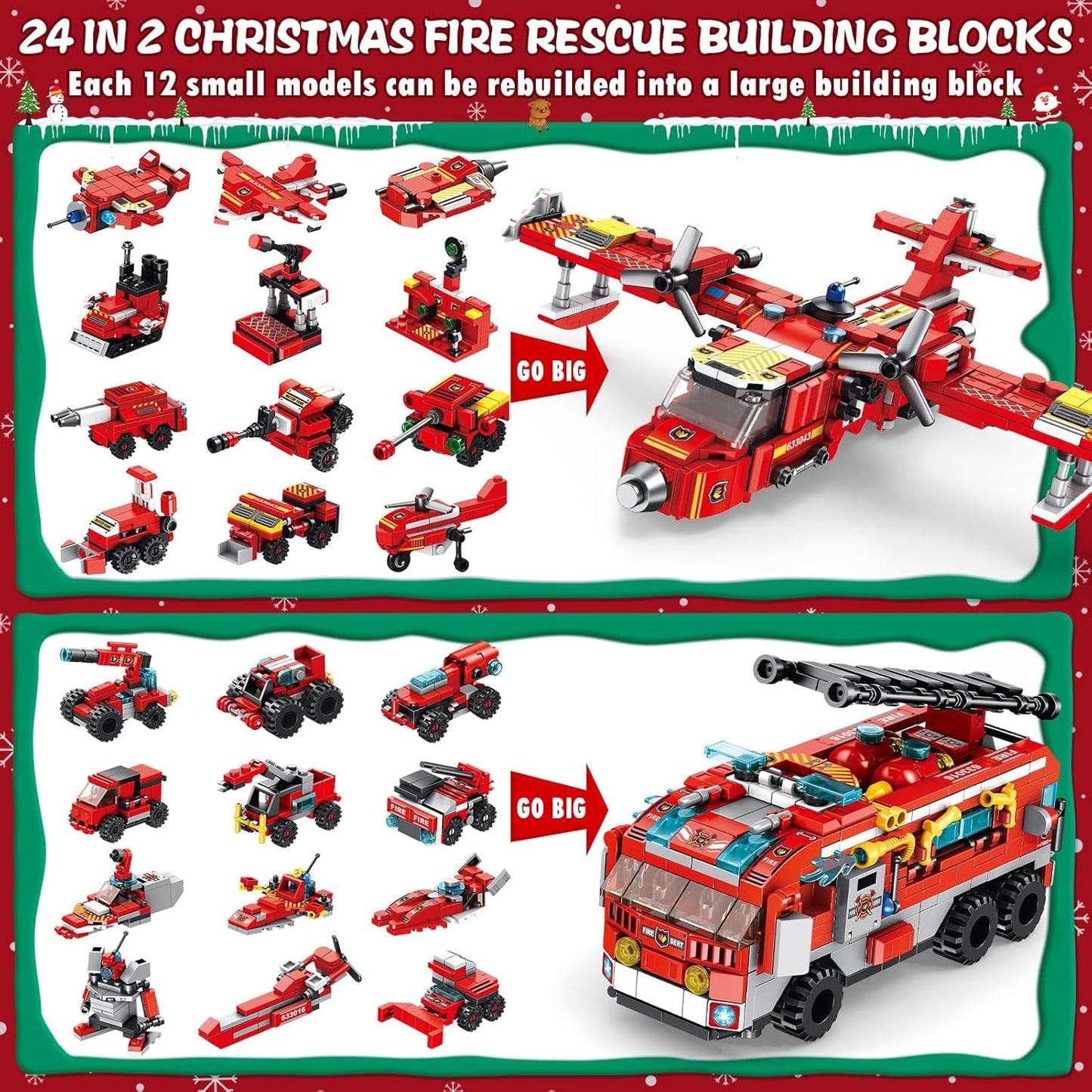 英美直送 STEM Fire Rescue Building Blocks 聖誕倒數日曆 兒童款 聖誕快樂特輯 聖誕倒數日曆A 不參與$900免運 滿$900可加$25免運 Christmas Advent Calendars 2025