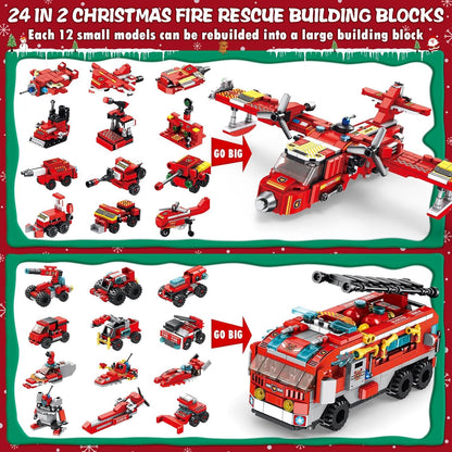 英美直送 STEM Fire Rescue Building Blocks 聖誕倒數日曆 兒童款 聖誕快樂特輯 聖誕倒數日曆A 不參與$900免運 滿$900可加$25免運 Christmas Advent Calendars 2025