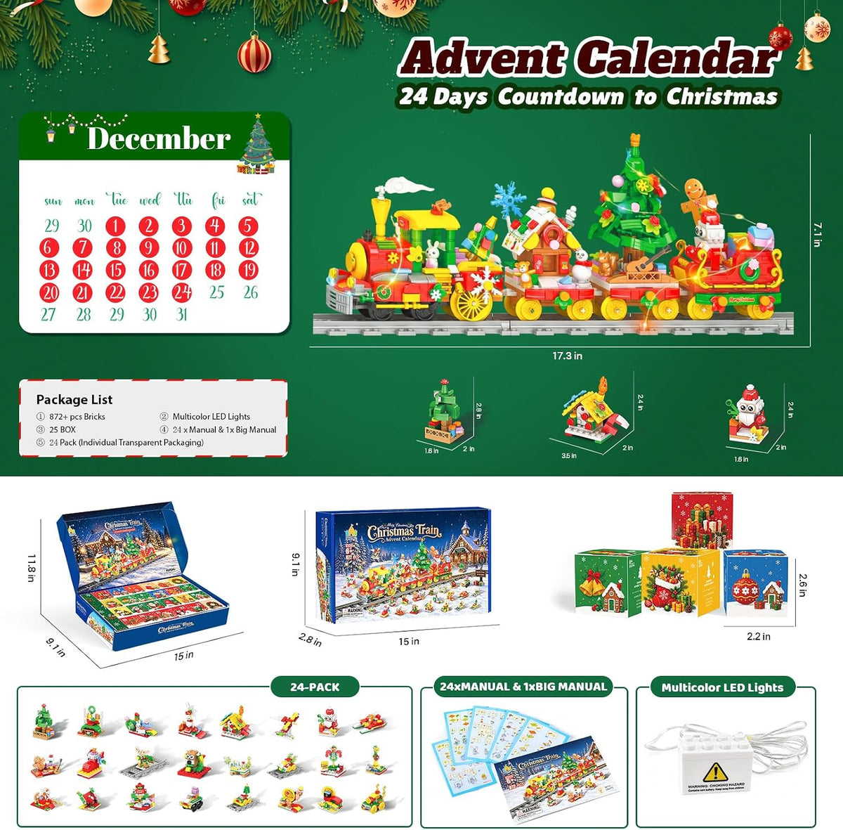 日英美直送 LED Christmas Train Advent Calendar 聖誕倒數日曆 大人款/兒童款 聖誕快樂特輯 不參與$900免運 滿$900可加$25免運到順豐站/智能櫃 Christmas Advent Calendars 2026