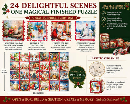 日英美直送 Puzzle 1000 Piece Advent Calendar 聖誕倒數日曆 大人款/兒童款 聖誕快樂特輯 不參與$900免運 滿$900可加$25免運到順豐站/智能櫃 Christmas Advent Calendars 2026