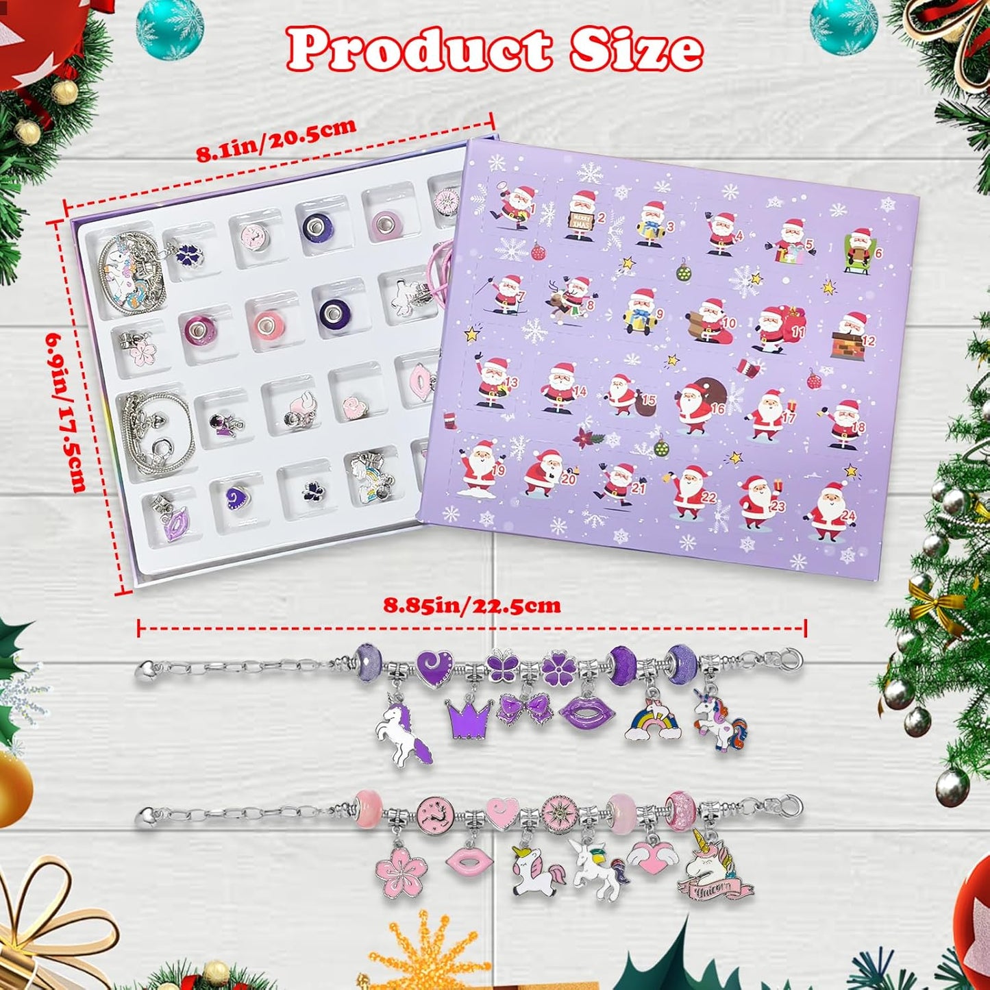 英美直送 DIY Charm Bracelets & Necklaces Kits 聖誕倒數日曆 兒童款 聖誕快樂特輯 聖誕倒數日曆A 不參與$900免運 滿$900可加$25免運 Christmas Advent Calendars 2025