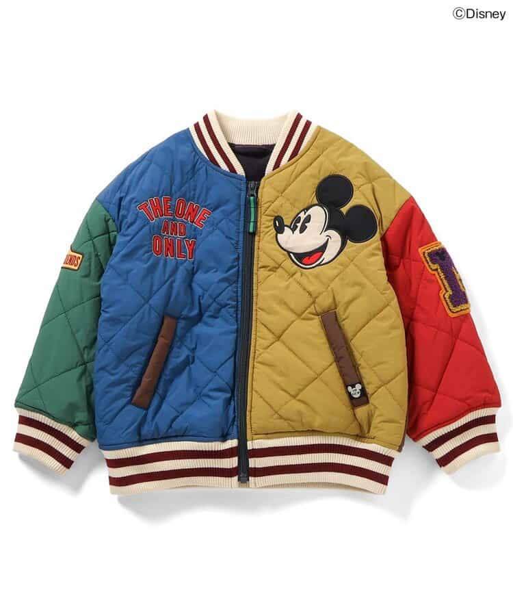 日本童裝 F.O.KIDS x Disney 拼布絎縫夾棉棒球外套 80-150cm 男童款/女童款 秋冬季 (適合初秋、香港平均溫度、寒冷天氣）OUTERWEAR  其他品牌童裝