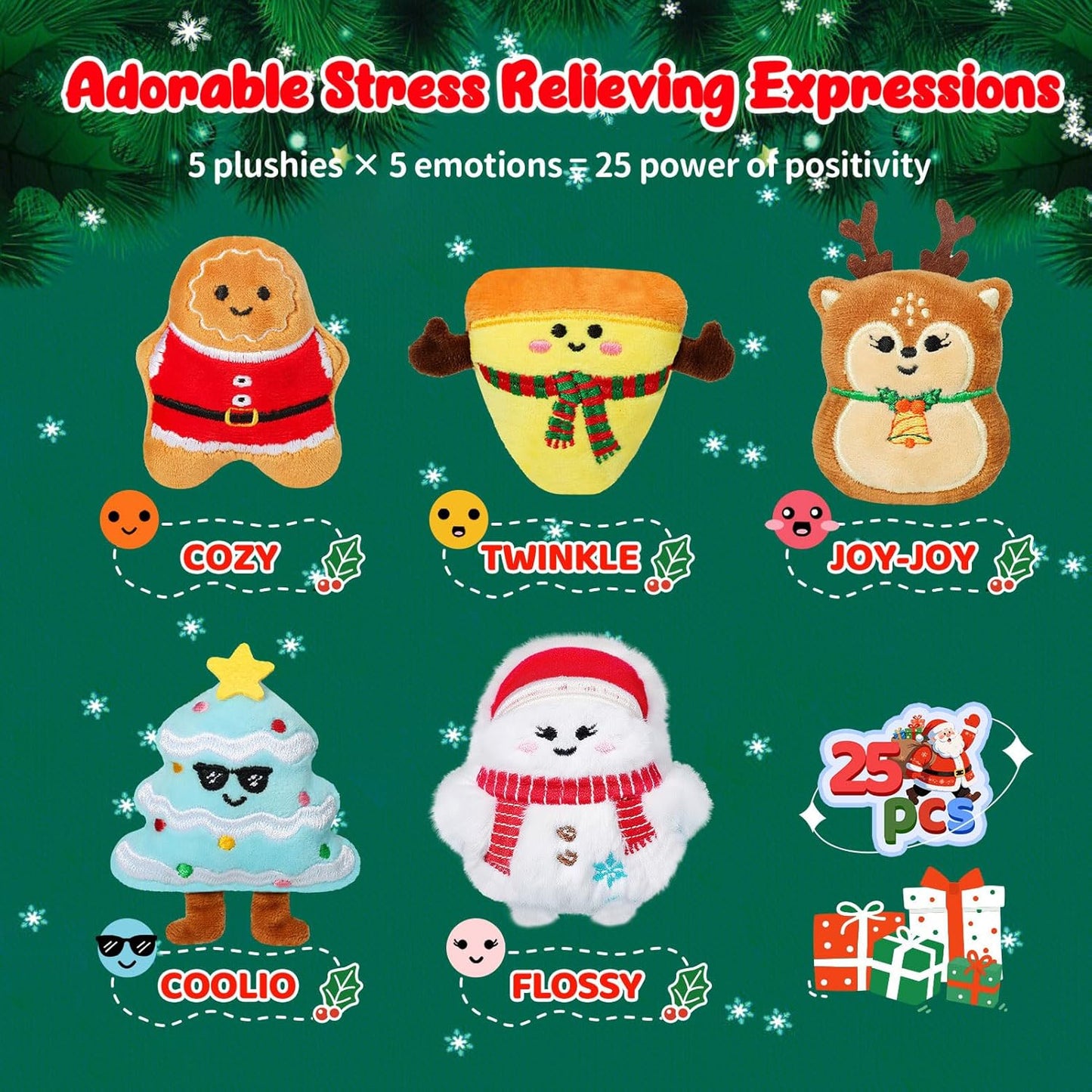 英美直送 Mini Plush Cute Emotional Plushies 聖誕倒數日曆 大人款/兒童款 聖誕快樂特輯 聖誕倒數日曆A 不參與$900免運 滿$900可加$25免運 Christmas Advent Calendars 2025