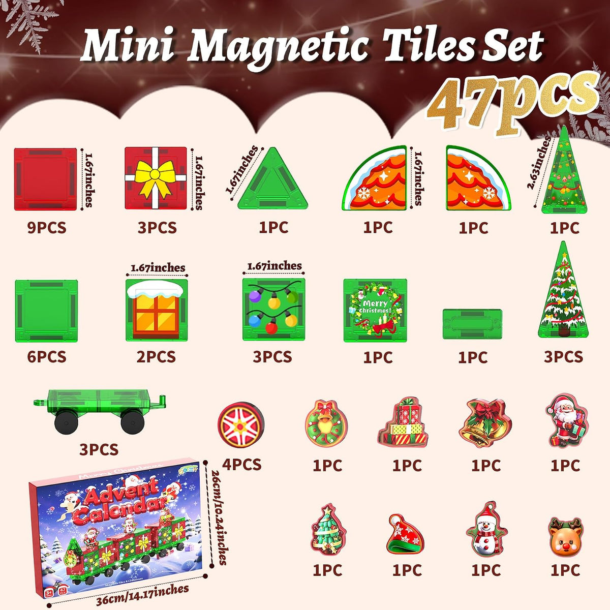 日英美直送 Magnetic Tiles  Advent Calendar 聖誕倒數日曆 兒童款 聖誕快樂特輯 不參與$900免運 滿$900可加$25免運到順豐站/智能櫃 Christmas Advent Calendars 2026