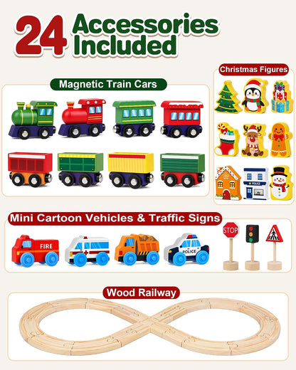日英美直送 Wooden Magnetic Train Toy Advent Calendar 聖誕倒數日曆 兒童款 聖誕快樂特輯 不參與$900免運 滿$900可加$25免運到順豐站/智能櫃 Christmas Advent Calendars 2026