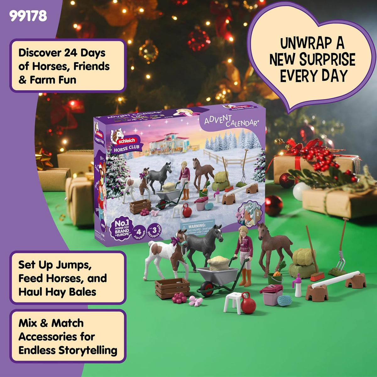 日英美直送 Schleich Horse Club Advent Calendar 聖誕倒數日曆 兒童款 聖誕快樂特輯 不參與$900免運 滿$900可加$25免運到順豐站/智能櫃 Christmas Advent Calendars 2026