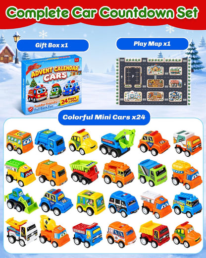 日英美直送 Pull Back Car Toy Advent Calendar 聖誕倒數日曆 兒童款 聖誕快樂特輯 不參與$900免運 滿$900可加$25免運到順豐站/智能櫃 Christmas Advent Calendars 2026