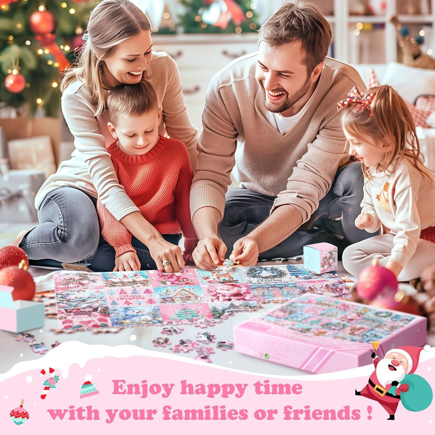 英美直送 Jigsaw Puzzles Pink Xmas 聖誕倒數日曆 大人款/兒童款 聖誕快樂特輯 聖誕倒數日曆A 不參與$900免運 滿$900可加$25免運 Christmas Advent Calendars 2025
