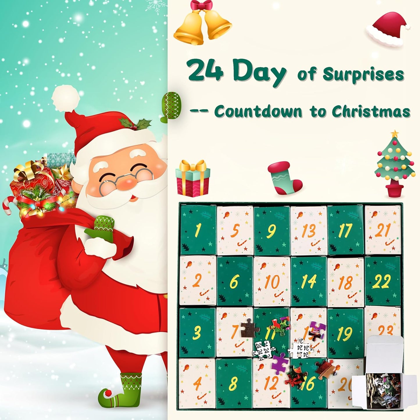 英美直送 Jigsaw Puzzles Christmas 聖誕倒數日曆 大人款/兒童款 聖誕快樂特輯 聖誕倒數日曆A 不參與$900免運 滿$900可加$25免運 Christmas Advent Calendars 2025