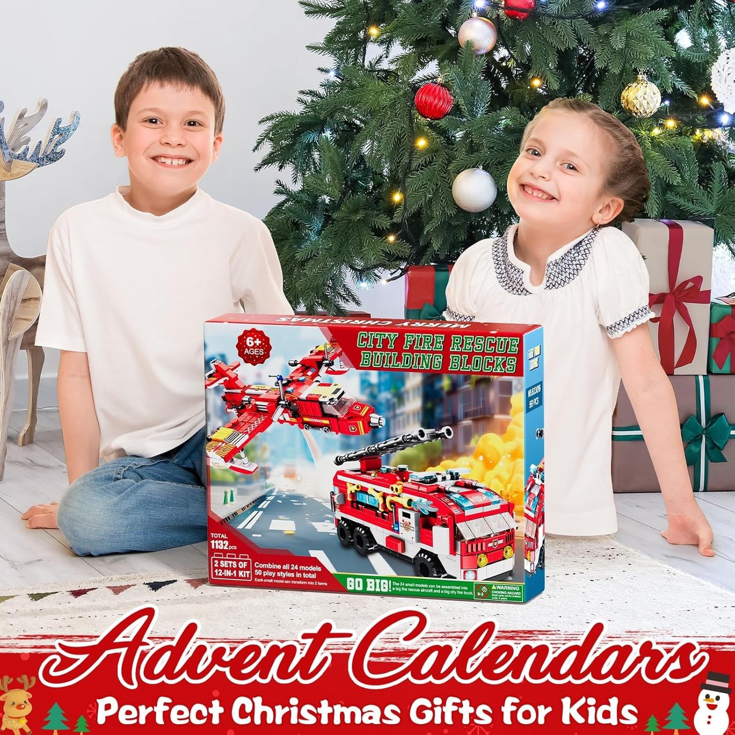 英美直送 STEM Fire Rescue Building Blocks 聖誕倒數日曆 兒童款 聖誕快樂特輯 聖誕倒數日曆A 不參與$900免運 滿$900可加$25免運 Christmas Advent Calendars 2025
