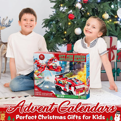 英美直送 STEM Fire Rescue Building Blocks 聖誕倒數日曆 兒童款 聖誕快樂特輯 聖誕倒數日曆A 不參與$900免運 滿$900可加$25免運 Christmas Advent Calendars 2025