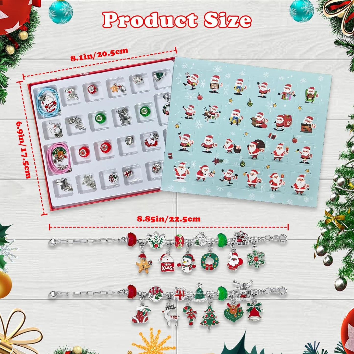 英美直送 DIY Charm Bracelets & necklaces Kits 聖誕倒數日曆 兒童款 聖誕快樂特輯 聖誕倒數日曆A 不參與$900免運 滿$900可加$25免運 Christmas Advent Calendars 2025