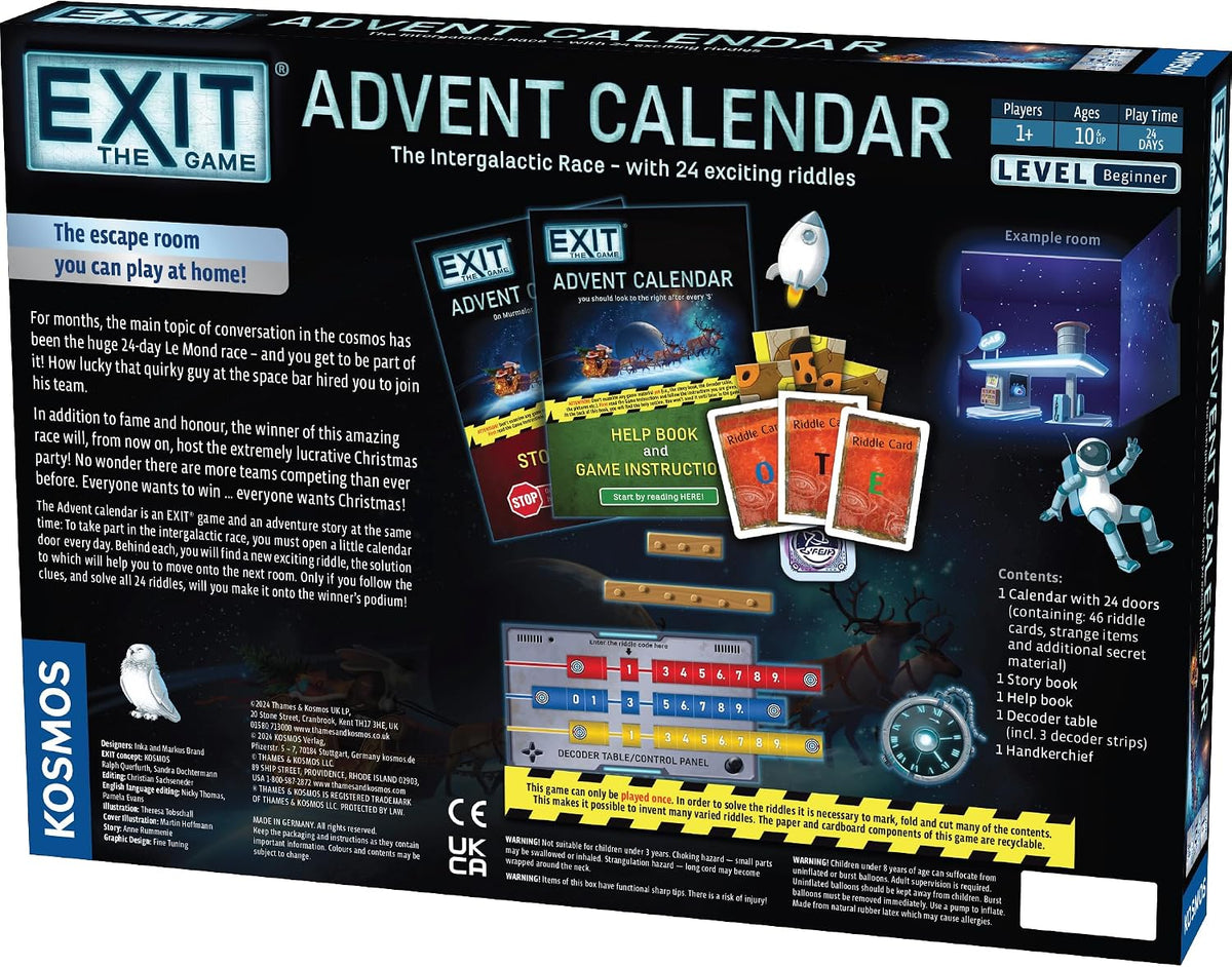 日英美直送 EXIT: The Game - Intergalactic Race Advent Calendar 聖誕倒數日曆 兒童款 聖誕快樂特輯 不參與$900免運 滿$900可加$25免運到順豐站/智能櫃 Christmas Advent Calendars 2026