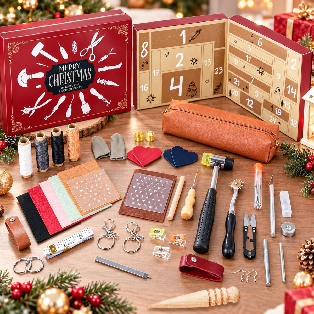 日英美直送 MOVINPE Leather Crafting Kit Advent Calendar 聖誕倒數日曆 大人款/兒童款 聖誕快樂特輯 不參與$900免運 滿$900可加$25免運到順豐站/智能櫃 Christmas Advent Calendars 2026
