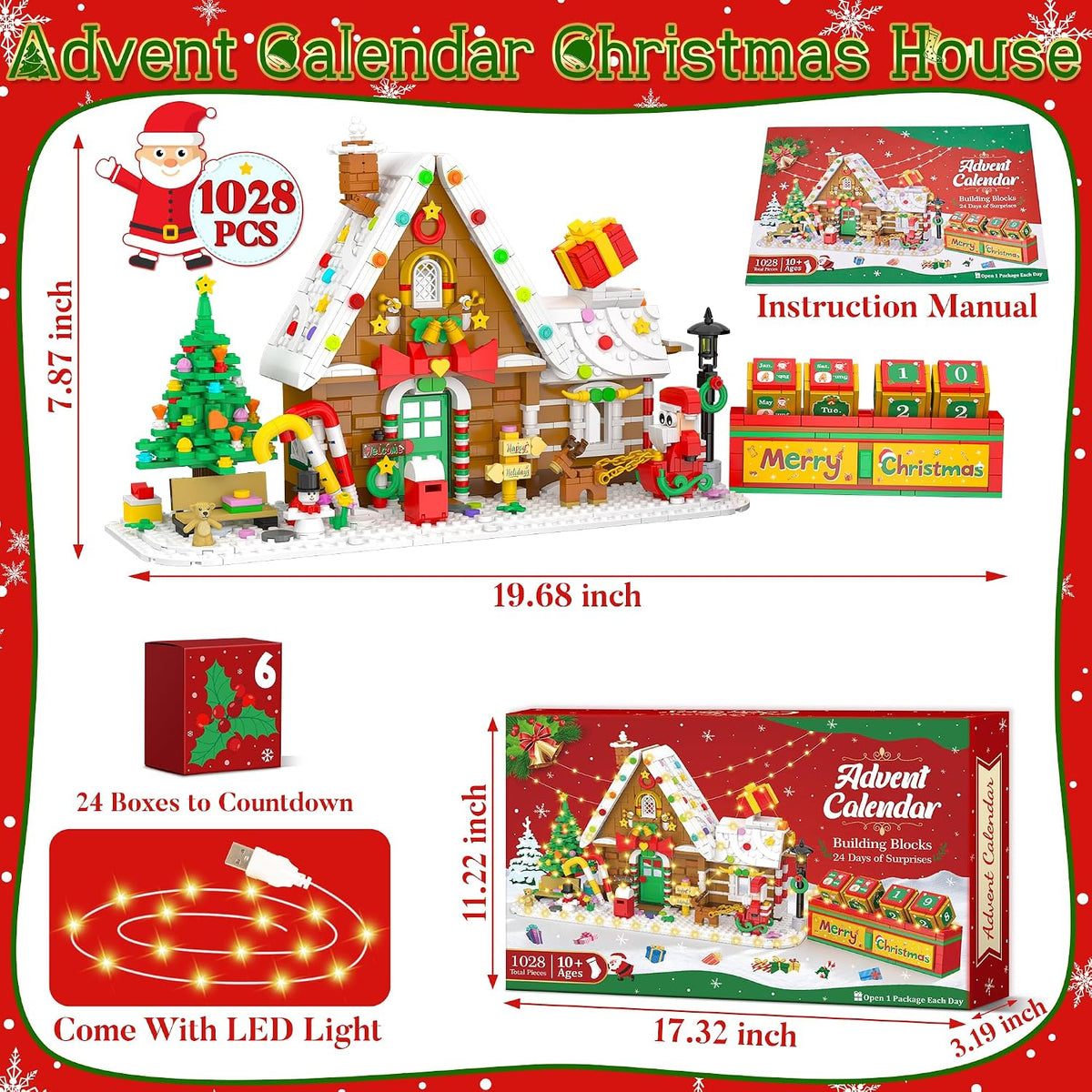 日英美直送 LED Christmas House Building Blocks Set  Advent Calendar 聖誕倒數日曆 大人款/兒童款 聖誕快樂特輯 不參與$900免運 滿$900可加$25免運到順豐站/智能櫃 Christmas Advent Calendars 2026