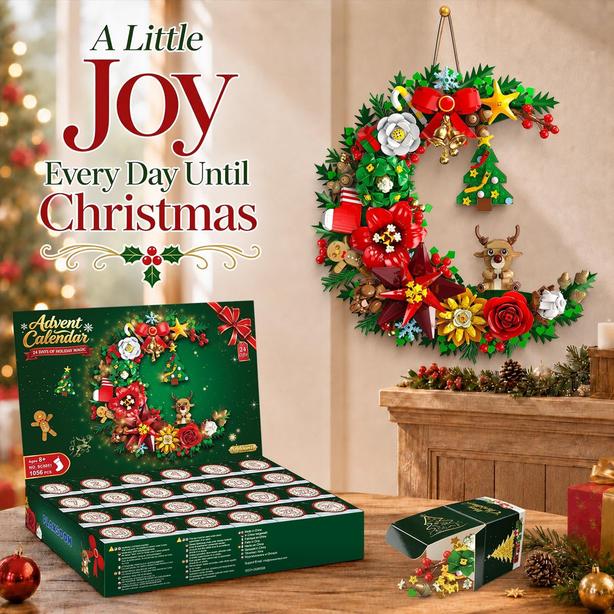 日英美直送 LED Christmas Moon Wreath Building Set Advent Calendar 聖誕倒數日曆 大人款/兒童款 聖誕快樂特輯 不參與$900免運 滿$900可加$25免運到順豐站/智能櫃 Christmas Advent Calendars 2026
