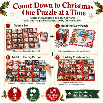 日英美直送 Puzzle 1000 Piece Advent Calendar 聖誕倒數日曆 大人款/兒童款 聖誕快樂特輯 不參與$900免運 滿$900可加$25免運到順豐站/智能櫃 Christmas Advent Calendars 2026