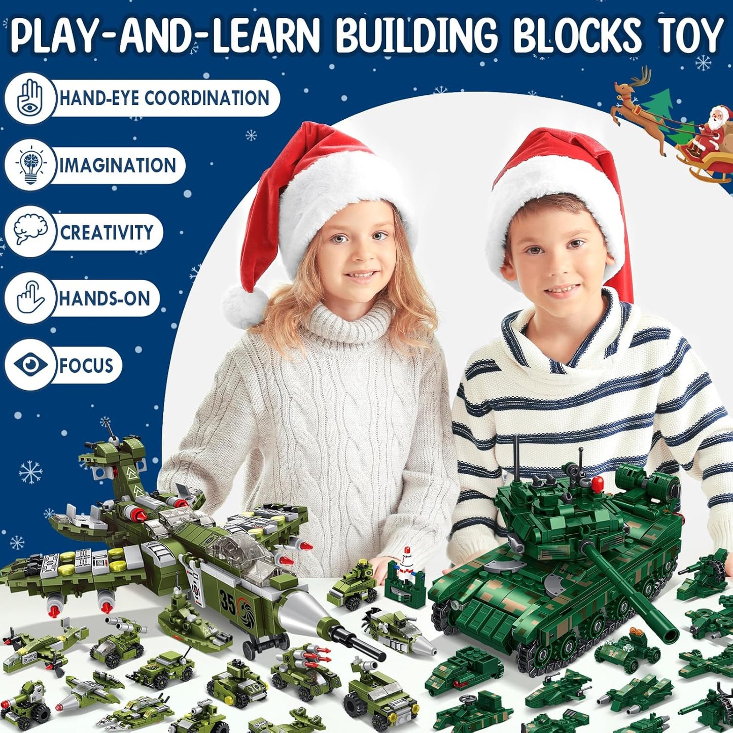英美直送 STEM Military Toys Building Blocks 聖誕倒數日曆 兒童款 聖誕快樂特輯 聖誕倒數日曆A 不參與$900免運 滿$900可加$25免運 Christmas Advent Calendars 2025
