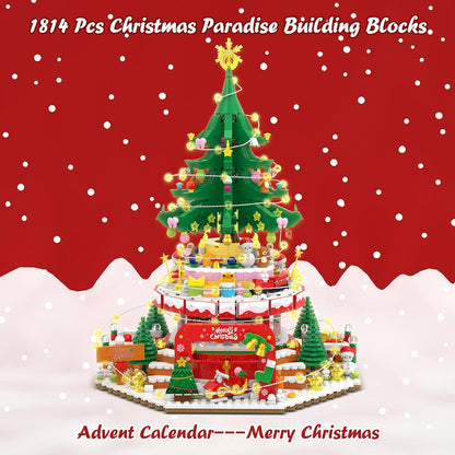 英美直送 LED Christmas Tree Paradise Building Toy Set 聖誕倒數日曆 大人款/兒童款 聖誕快樂特輯 聖誕倒數日曆A 不參與$900免運 滿$900可加$25免運 Christmas Advent Calendars 2025