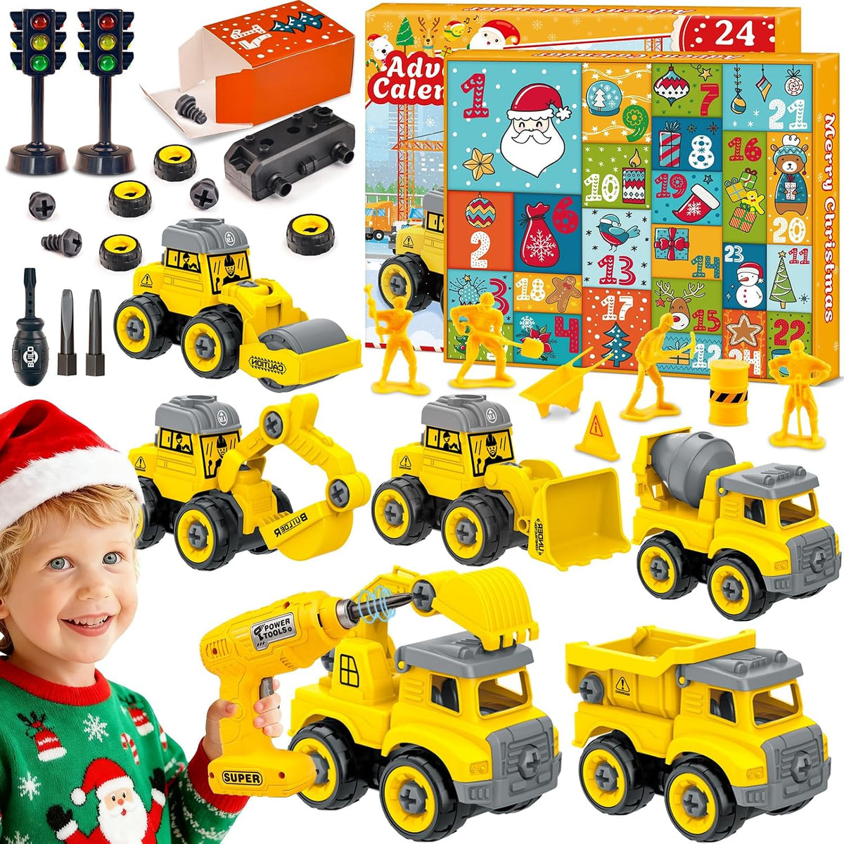 日英美直送 Take Apart Construction Car Toy Advent Calendar 聖誕倒數日曆 兒童款 聖誕快樂特輯 不參與$900免運 滿$900可加$25免運到順豐站/智能櫃 Christmas Advent Calendars 2026