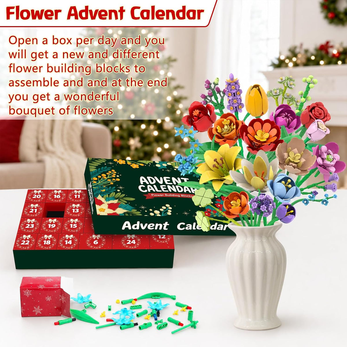 日英美直送 Flower Building Set Advent Calendar 聖誕倒數日曆 大人款/兒童款 聖誕快樂特輯 不參與$900免運 滿$900可加$25免運到順豐站/智能櫃 Christmas Advent Calendars 2026